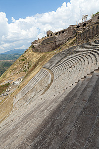 佩加蒙的希腊剧院历史地标脚步柱廊剧院历史性艺术旅行博物馆遗产图片