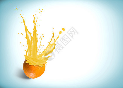鲜橙汁和喷洒液体热带飞溅溪流橙子水滴生活美食食物饮食图片