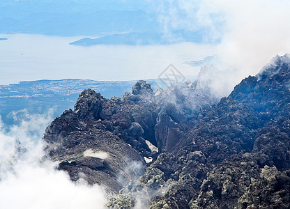 与火山一起在太平洋观望 堪察卡陨石天空首脑硫化物娱乐丘陵气体山脉旅游顶峰图片