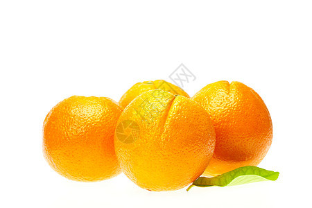 白纸上隔离的绿叶橙橙子小路白色叶子绿色剪裁食物水果图片