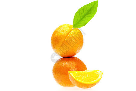 橙色 白叶与白叶隔绝绿色橙子剪裁小路白色食物水果叶子图片
