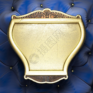 金金在织布背景上奢华金子金属马戏团出版物奖项歌剧装潢蓝色宣传图片