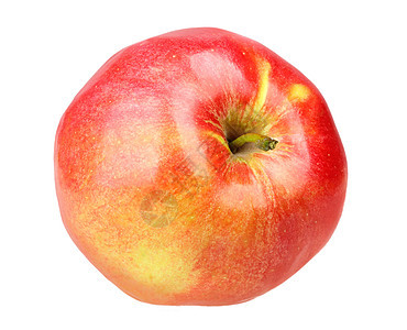一个新鲜的红黄苹果图片