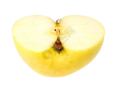 新鲜黄苹果的水平切片图片