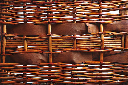 篮子编织模式工艺柳条木头背景图片
