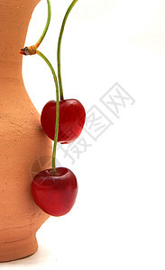 樱桃白色宏观插图食物甜点水果生态美食红色收成图片
