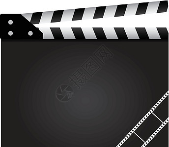 胶片拍摄器黑色电影配饰插图绘画生产胶卷记板图片