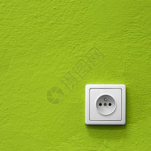绿色电源插座白色连接器墙纸插头塑料房子电气技术力量活力图片