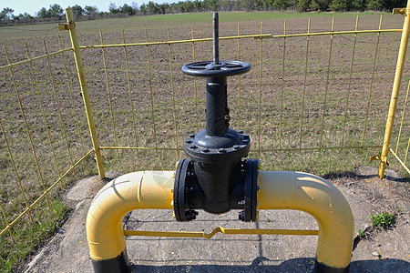 白色背景的气体阀门管道黄色工具管子力量技术活力调节器甲烷工业图片