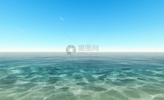 美丽的蓝水和天空墙纸天气波浪状海景蓝色水平海洋时间海浪热带图片