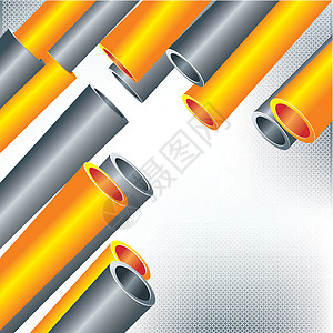 3D 形状管子插图商业技术阴影数字化条纹橙子管道彩虹图片