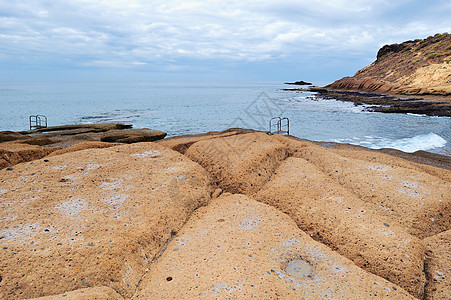落岩海岸异国情调石头地质学全景海景沿海风景海浪岩石图片