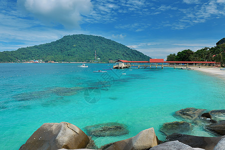 美丽的海景假期蓝色海洋风景天空热带旅行海岸线图片