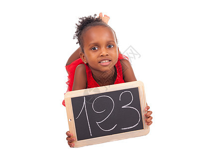 可爱的非洲小女孩 带石板教育女儿女学生幸福女孩童年乐趣情感爆炸快乐图片
