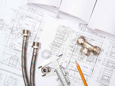 管道和水管图画 建筑废生项目办公室铅笔乐器建筑学文档草图方案工程师房子图片