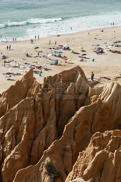 沙石悬崖崎岖风景石头黄色侵蚀编队砂岩岩石地质学图片