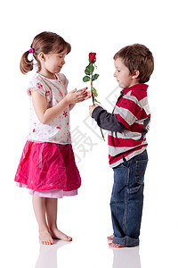 献玫瑰男生姐姐乐趣礼物女孩女性孩子童年幸福兄弟图片