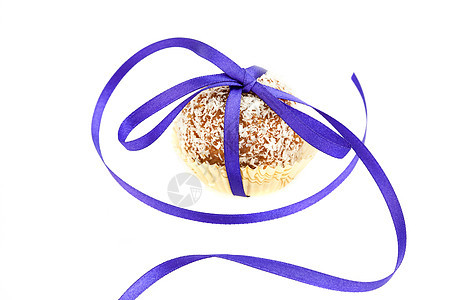 带椰子的椰子绑着白丝带糖果糕点诱惑蛋糕甜点橙子可可饼干宏观巧克力图片
