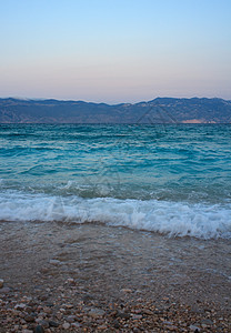 克罗地亚巴斯卡荒野假期远景场景冲浪海水天蓝色旅游海滩波浪图片