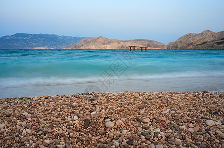 克罗地亚巴斯卡沿海远景假期天空沐浴者旅行天蓝色蓝色海水荒野图片