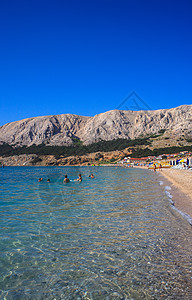 克罗地亚巴斯卡海水海岸线旅游冲浪波浪旅行海岸假期天蓝色场景图片
