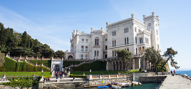 米拉马尔城堡 意大利的里雅斯特露台城市地标剧院建筑学场景历史性文化贵族艺术图片