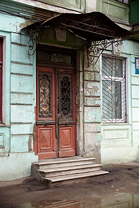 扇门立面出口建筑房子背景图片