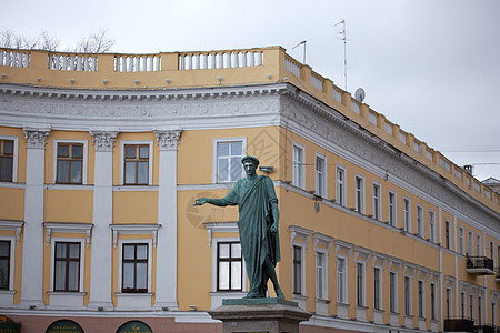 Odessa的纪念碑水平天空铸铁旅游公爵雕塑指挥官季节黄色照片图片