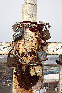 基辅桥上的博尔特困惑码头局限纠纷细绳海军工艺黄褐色边缘绳索图片