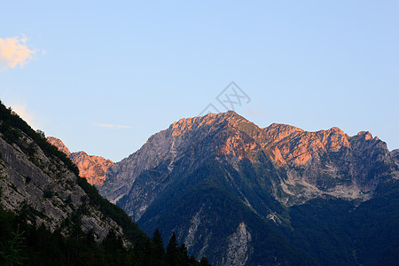 朱利安阿尔卑斯国家花园牧场乡村假期草地植物天空场景松林图片