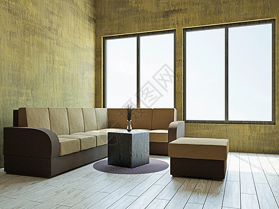 带家具的客厅地毯桌子座位房间石膏枕头长椅艺术公寓装饰图片