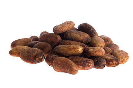 白背景孤立的卡卡咖啡豆团体棕色种子美食水果营养白色甜点饮食热带图片