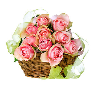 花篮玫瑰邀请函篮子花束婚礼图片