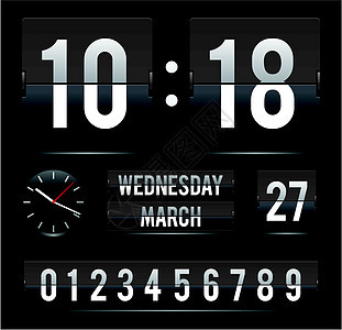 有日期和双计时器的反转时钟图片