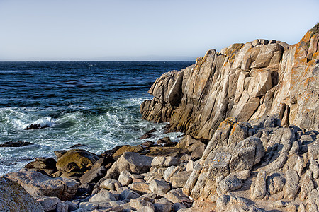 太平洋绿地情人点的海洋波海洋海滩丛林悬崖波浪岩石图片