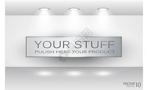 LED聚光灯产品展示室商业海报精品场景零售购物营销观众聚光灯橱窗图片