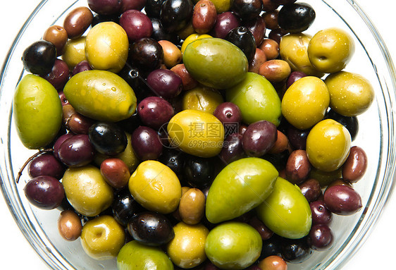 绿橄榄和黑橄榄健康生活陶器陶瓷水果酱料液体植物处女油壶盘子图片