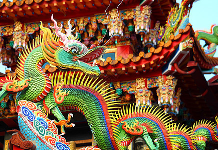 中国龙旅游文化装饰品民间建筑学传统力量雕像天空动物图片