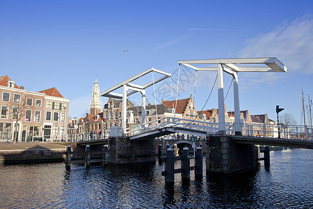 荷兰Haarlem运河历史桥(荷兰哈勒姆)图片