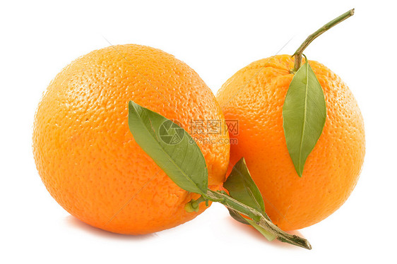 白色背景的果汁橙色茶点食物水果图片