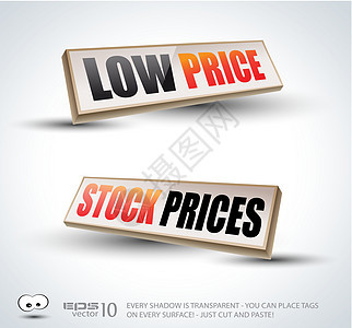 低价和股票价格 3D 面板背景图片