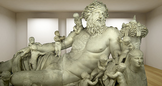 宙斯 空的画廊 三间房间 有希腊文化 古代雕像图片
