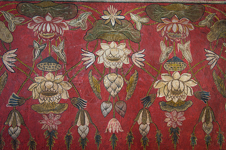中间有白莲花的古老布泽达艺术图片
