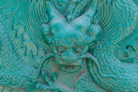 大龙雕塑 象征着财富和力量文化蓝色建筑学寺庙历史装饰品数字旅行宗教庆典图片