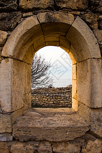 切尔索尼索废墟中的窗口图片