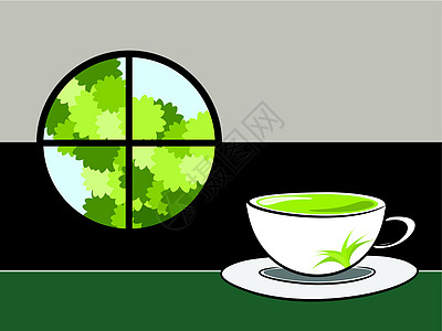 茶叶插茶图绿色植物生态环境插图玻璃图片