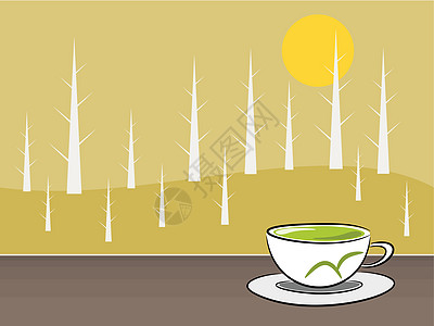 茶叶插茶图玻璃生态植物绿色环境插图图片