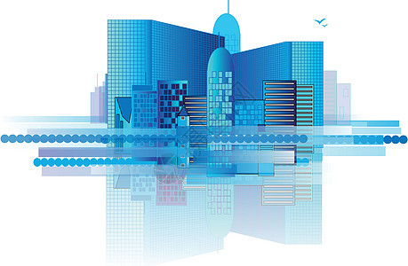 大城市的蓝色办公大楼(建筑)图片