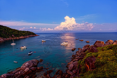 安达曼海的日出天堂娱乐岛屿天空海浪公园旅行晴天天蓝色天际图片