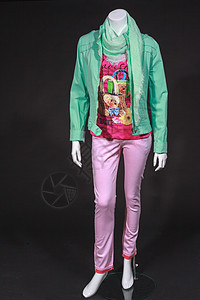 意大利春天时的意大利弹簧娃娃时装文化设计师夹克模型青少年奢华玩具牛仔裤图片